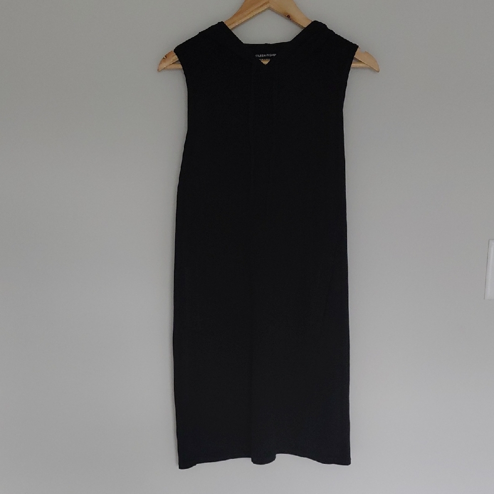 Eileen Fisher Sleeveless Black Midi Dress
